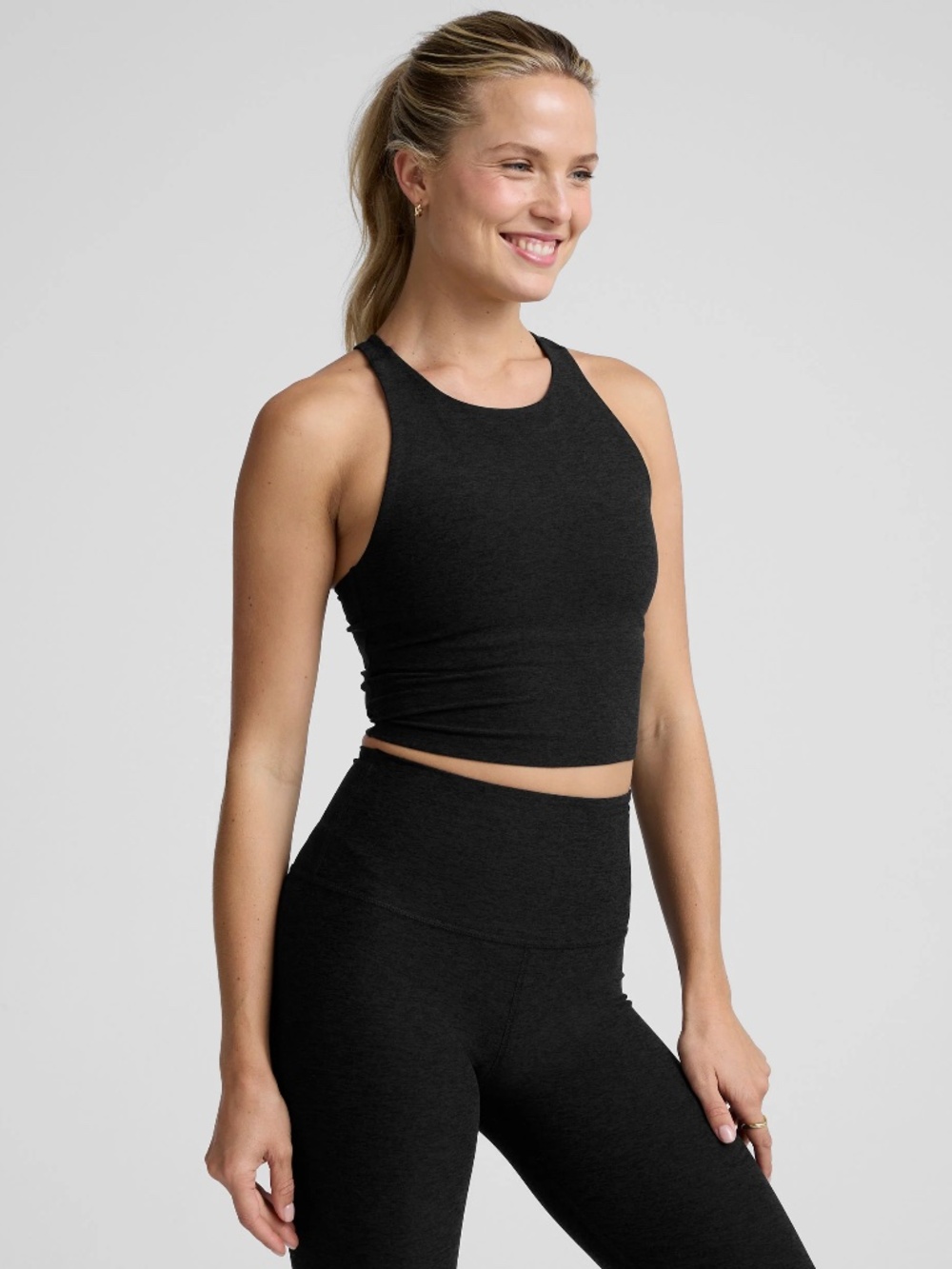 Beyond Yoga Spacedye Refocus Cropped Tank Black - Picture 2 of 6